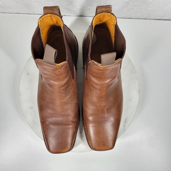 Chippewa Renegade Chelsea Boots Mens 13 Brown Leather Vibram Slip On Square Toe - Picture 14 of 16